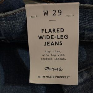 Madewell Flared Wide-Leg Jeans in Dark Blue Denim